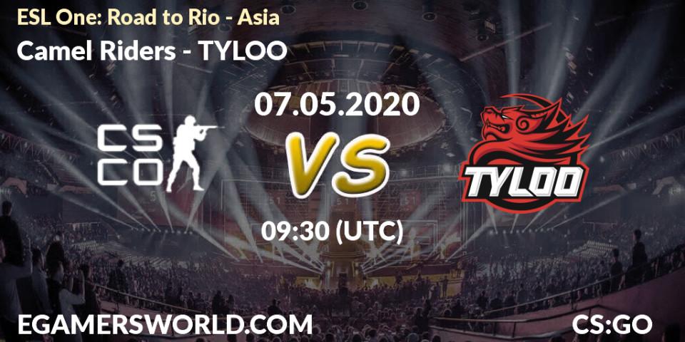 Camel Riders vs TYLOO: Betting TIp, Match Prediction. 07.05.20. CS2 (CS:GO), ESL One: Road to Rio - Asia
