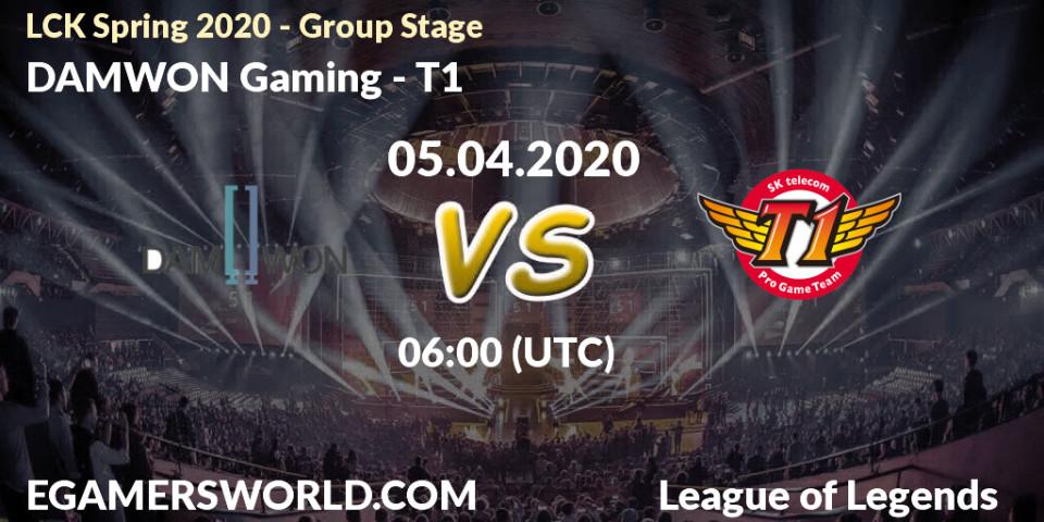 DAMWON Gaming vs T1: Betting TIp, Match Prediction. 05.04.20. LoL, LCK Spring 2020 - Group Stage