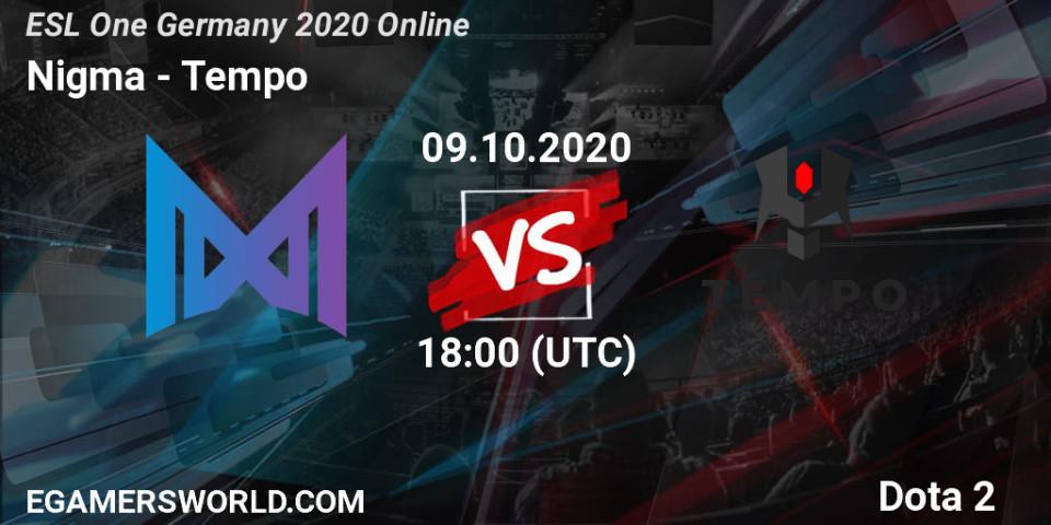 Nigma vs Tempo: Betting TIp, Match Prediction. 09.10.20. Dota 2, ESL One Germany 2020 Online