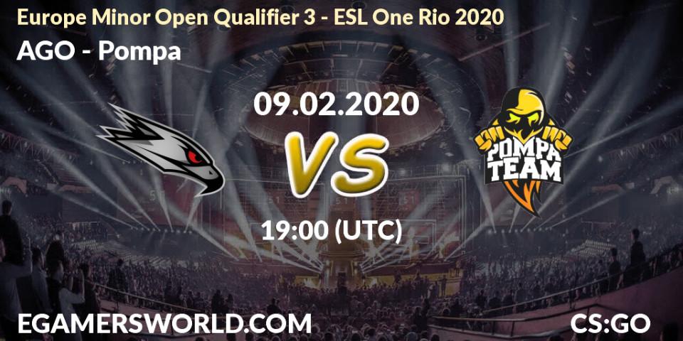 AGO vs Pompa: Betting TIp, Match Prediction. 09.02.20. CS2 (CS:GO), Europe Minor Open Qualifier 3 - ESL One Rio 2020