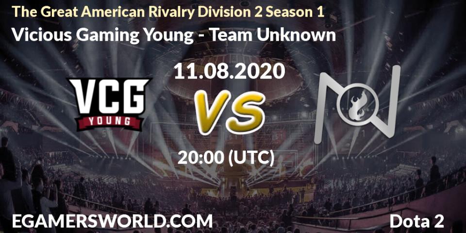 Vicious Gaming Young vs Team Unknown: Betting TIp, Match Prediction. 11.08.2020 at 20:15. Dota 2, The Great American Rivalry Division 2 Season 1