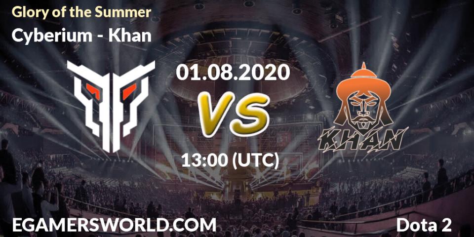 Cyberium vs Khan: Betting TIp, Match Prediction. 01.08.2020 at 13:00. Dota 2, Glory of the Summer