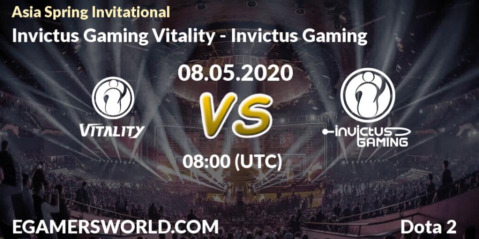 Invictus Gaming Vitality vs Invictus Gaming: Betting TIp, Match Prediction. 08.05.20. Dota 2, Asia Spring Invitational