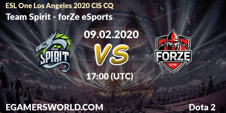 Team Spirit vs forZe eSports: Betting TIp, Match Prediction. 09.02.20. Dota 2, ESL One Los Angeles 2020 CIS CQ