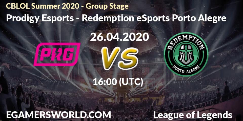 Prodigy Esports vs Redemption eSports Porto Alegre: Betting TIp, Match Prediction. 26.04.20. LoL, CBLOL Summer 2020 - Group Stage
