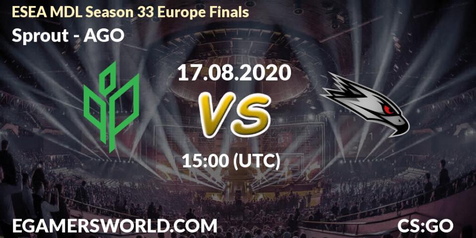 Sprout vs AGO: Betting TIp, Match Prediction. 17.08.20. CS2 (CS:GO), ESEA MDL Season 33 Europe Finals