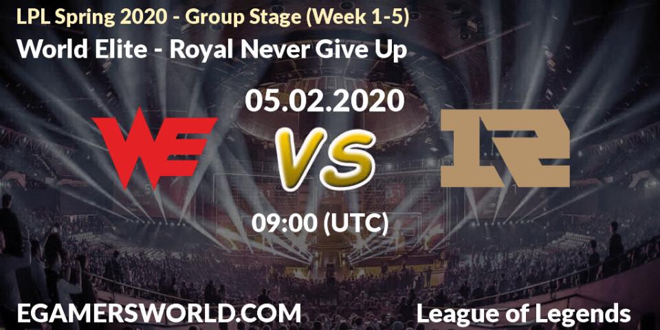 World Elite vs Royal Never Give Up: Betting TIp, Match Prediction. 15.03.20. LoL, LPL Spring 2020 - Group Stage (Week 1-4)