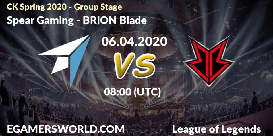 Spear Gaming vs BRION Blade: Betting TIp, Match Prediction. 06.04.20. LoL, CK Spring 2020 - Group Stage