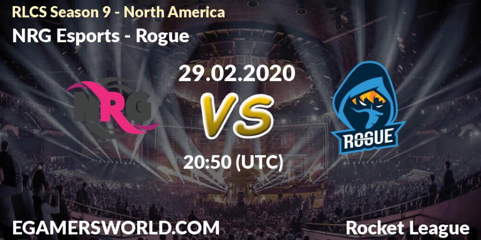 NRG Esports vs Rogue: Betting TIp, Match Prediction. 29.02.20. Rocket League, RLCS Season 9 - North America