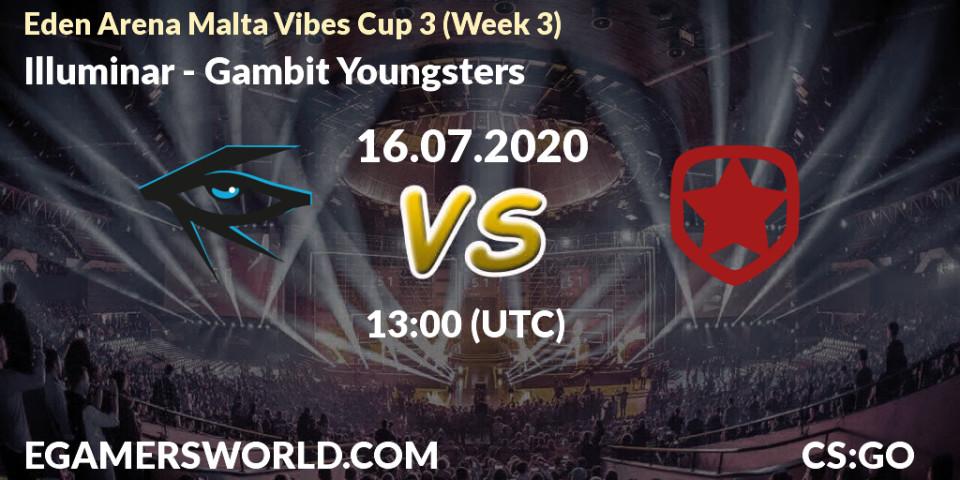 Illuminar vs Gambit Youngsters: Betting TIp, Match Prediction. 16.07.20. CS2 (CS:GO), Eden Arena Malta Vibes Cup 3 (Week 3)