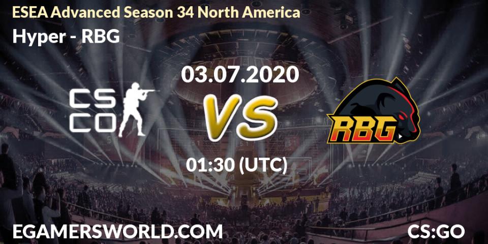 Hyper vs RBG: Betting TIp, Match Prediction. 03.07.20. CS2 (CS:GO), ESEA Advanced Season 34 North America
