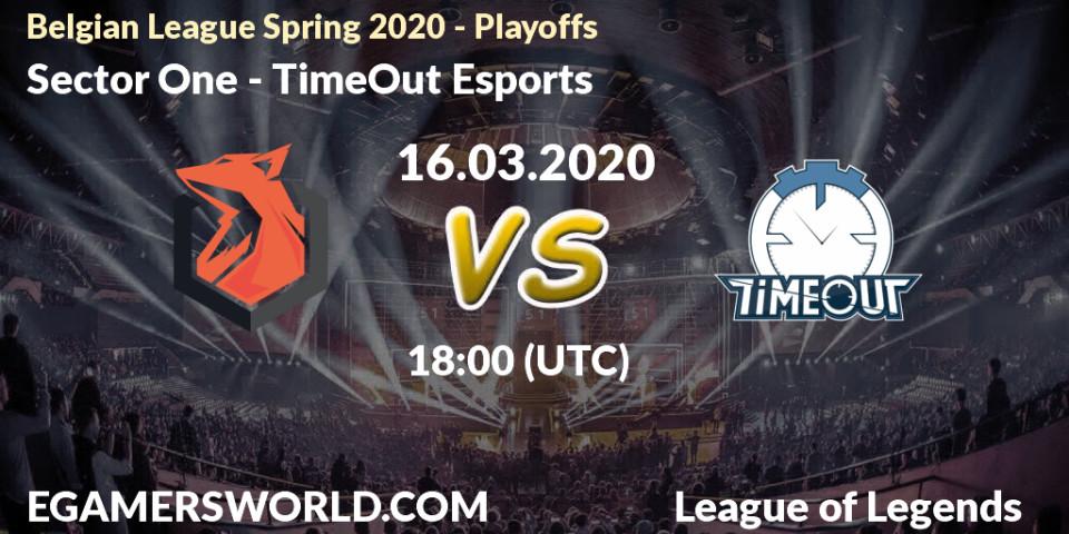 Sector One vs TimeOut Esports: Betting TIp, Match Prediction. 23.03.2020 at 17:00. LoL, Belgian League Spring 2020 - Playoffs