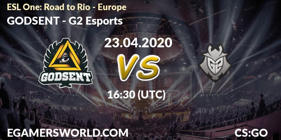 GODSENT vs G2 Esports: Betting TIp, Match Prediction. 23.04.20. CS2 (CS:GO), ESL One: Road to Rio - Europe