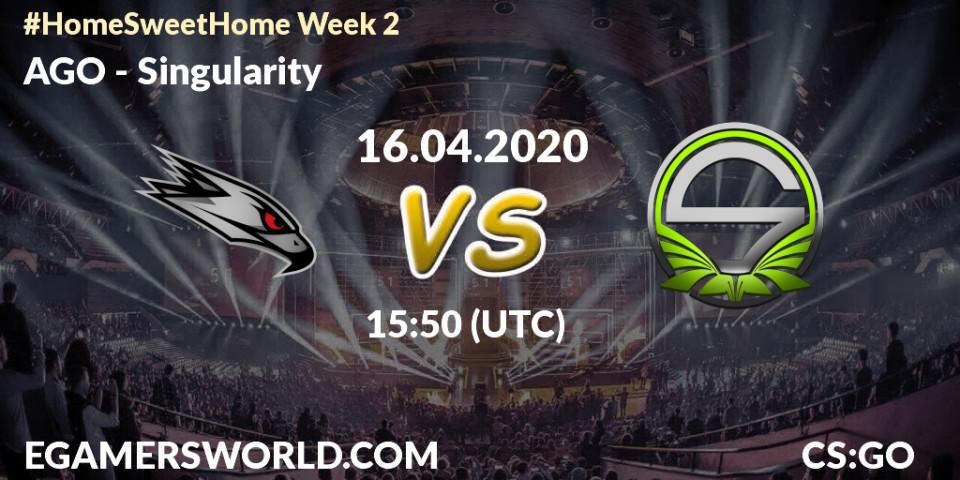 AGO vs Singularity: Betting TIp, Match Prediction. 16.04.2020 at 16:05. Counter-Strike (CS2), #Home Sweet Home Week 2