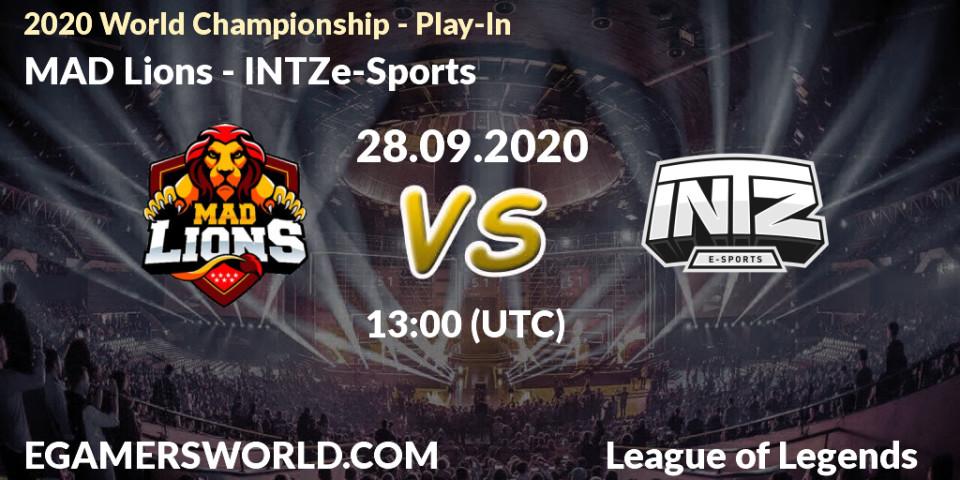 MAD Lions vs INTZ e-Sports: Betting TIp, Match Prediction. 28.09.2020 at 12:05. LoL, 2020 World Championship - Play-In