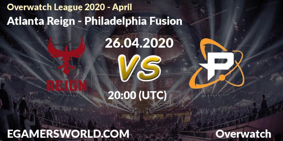 Atlanta Reign vs Philadelphia Fusion: Betting TIp, Match Prediction. 25.04.20. Overwatch, Overwatch League 2020 - April
