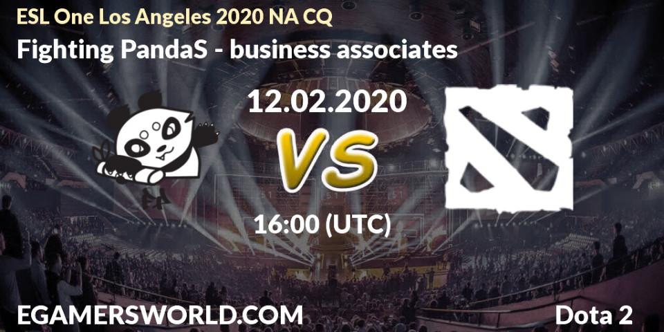 Fighting PandaS vs business associates: Betting TIp, Match Prediction. 12.02.20. Dota 2, ESL One Los Angeles 2020 NA CQ