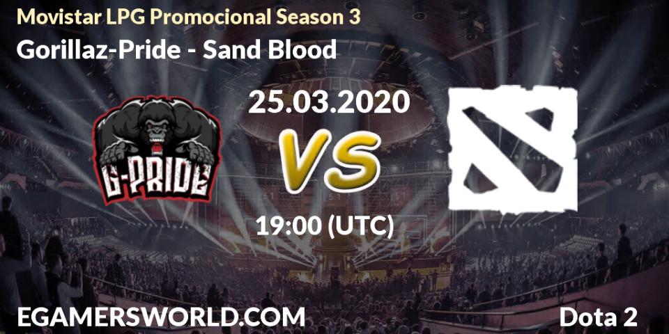 Gorillaz-Pride vs Sand Blood: Betting TIp, Match Prediction. 25.03.2020 at 19:12. Dota 2, Movistar LPG Promocional Season 3