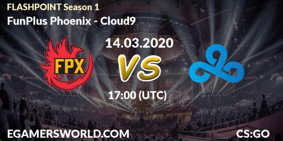 FunPlus Phoenix vs Cloud9: Betting TIp, Match Prediction. 15.03.2020 at 22:00. Counter-Strike (CS2), FLASHPOINT Season 1