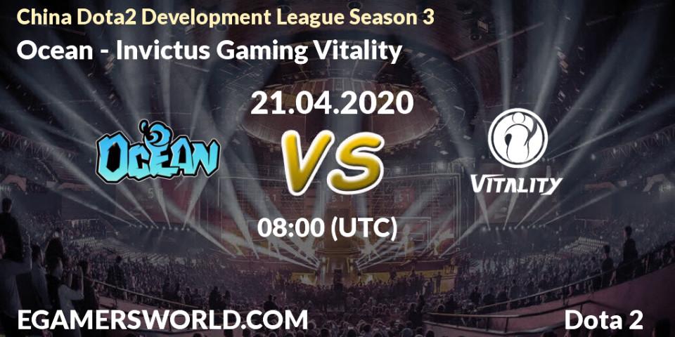 Ocean vs Invictus Gaming Vitality: Betting TIp, Match Prediction. 21.04.20. Dota 2, China Dota2 Development League Season 3