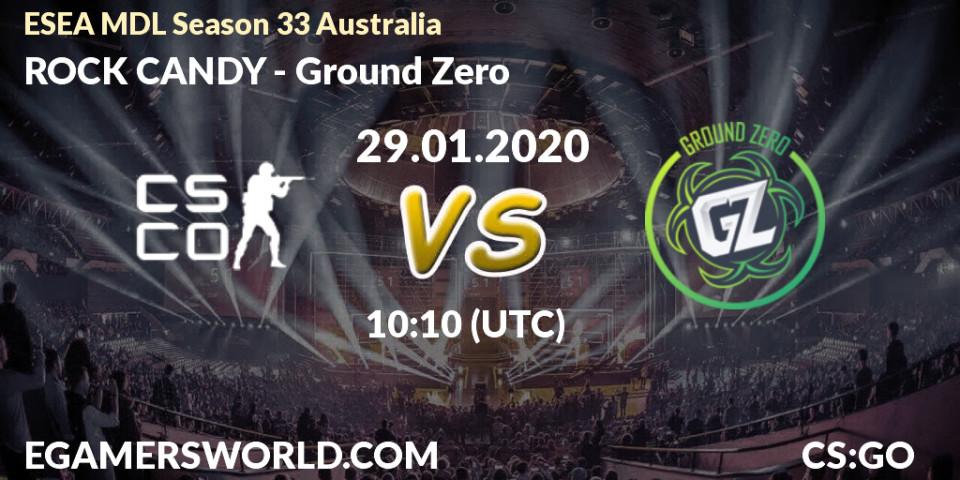 ROCK CANDY vs Ground Zero: Betting TIp, Match Prediction. 29.01.20. CS2 (CS:GO), ESEA MDL Season 33 Australia
