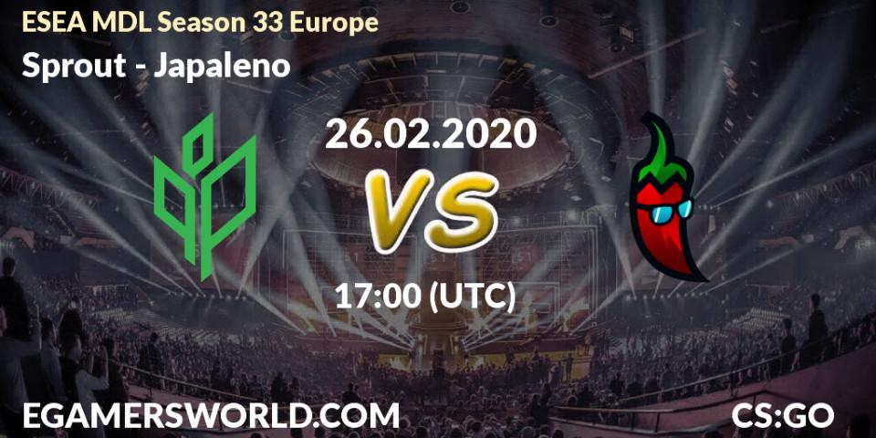 Sprout vs Japaleno: Betting TIp, Match Prediction. 26.02.20. CS2 (CS:GO), ESEA MDL Season 33 Europe