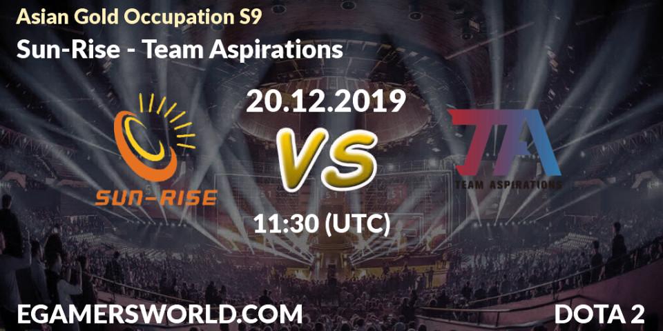 Sun-Rise vs Team Aspirations: Betting TIp, Match Prediction. 22.12.19. Dota 2, Asian Gold Occupation S9 