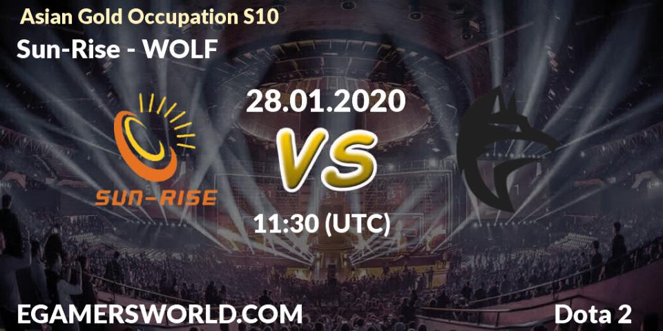 Sun-Rise vs WOLF: Betting TIp, Match Prediction. 28.01.20. Dota 2, Asian Gold Occupation S10