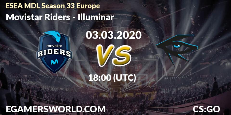 Movistar Riders vs Illuminar: Betting TIp, Match Prediction. 03.03.2020 at 18:00. Counter-Strike (CS2), ESEA MDL Season 33 Europe
