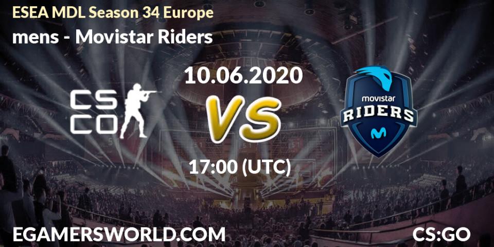 mens vs Movistar Riders: Betting TIp, Match Prediction. 10.06.20. CS2 (CS:GO), ESEA MDL Season 34 Europe