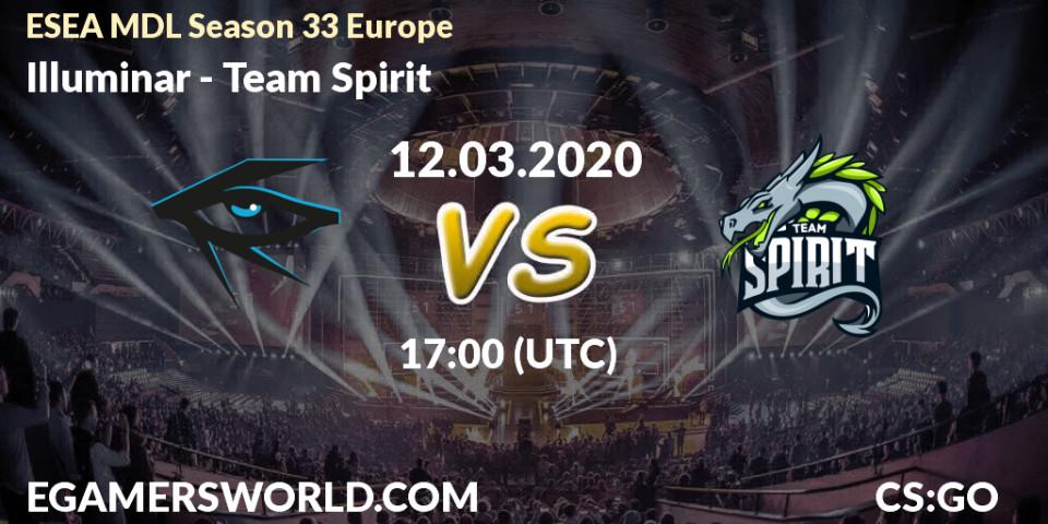 Illuminar vs Team Spirit: Betting TIp, Match Prediction. 12.03.2020 at 17:10. Counter-Strike (CS2), ESEA MDL Season 33 Europe