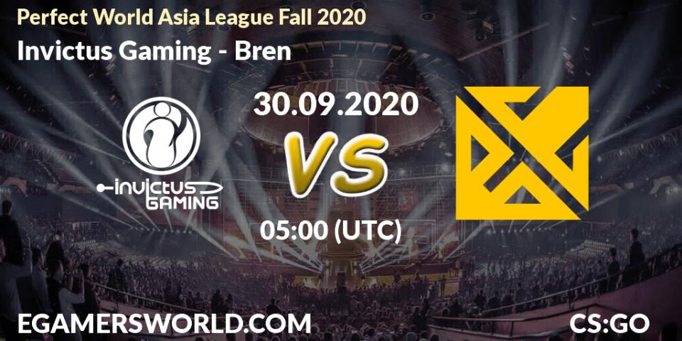 Invictus Gaming vs Bren: Betting TIp, Match Prediction. 30.09.20. CS2 (CS:GO), Perfect World Asia League Fall 2020