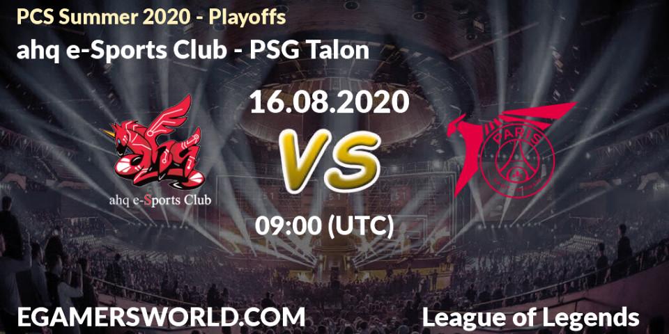 ahq e-Sports Club vs PSG Talon: Betting TIp, Match Prediction. 16.08.20. LoL, PCS Summer 2020 - Playoffs