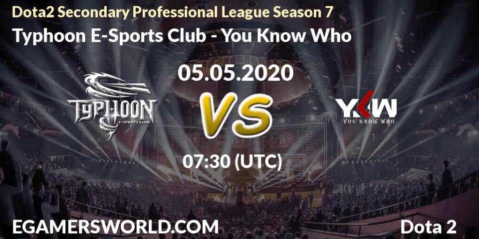 Typhoon E-Sports Club vs You Know Who: Betting TIp, Match Prediction. 09.05.20. Dota 2, Dota2 Secondary Professional League 2020