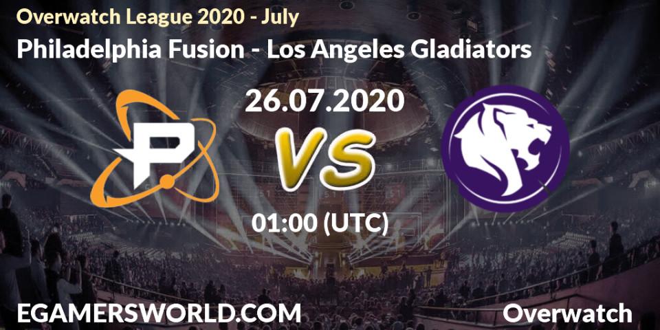 Philadelphia Fusion vs Los Angeles Gladiators: Betting TIp, Match Prediction. 26.07.20. Overwatch, Overwatch League 2020 - July