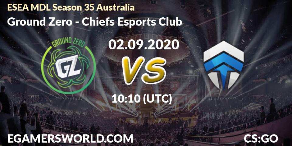 Ground Zero vs Chiefs Esports Club: Betting TIp, Match Prediction. 10.09.20. CS2 (CS:GO), ESEA MDL Season 35 Australia