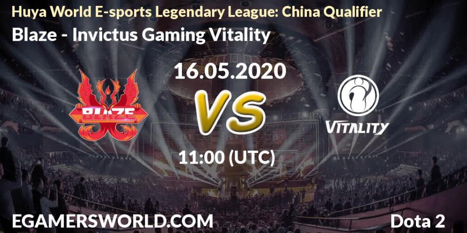Blaze vs Invictus Gaming Vitality: Betting TIp, Match Prediction. 16.05.20. Dota 2, Huya World E-sports Legendary League: China Qualifier