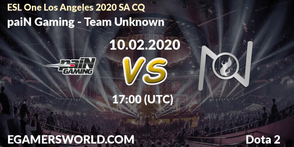 paiN Gaming vs Team Unknown: Betting TIp, Match Prediction. 10.02.20. Dota 2, ESL One Los Angeles 2020 SA CQ