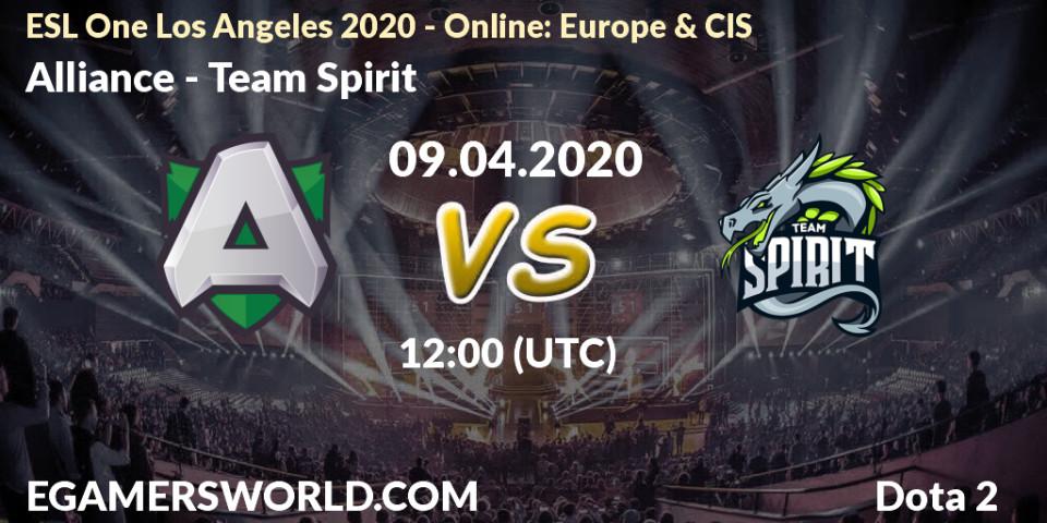 Alliance vs Team Spirit: Betting TIp, Match Prediction. 09.04.2020 at 12:06. Dota 2, ESL One Los Angeles 2020 - Online: Europe & CIS