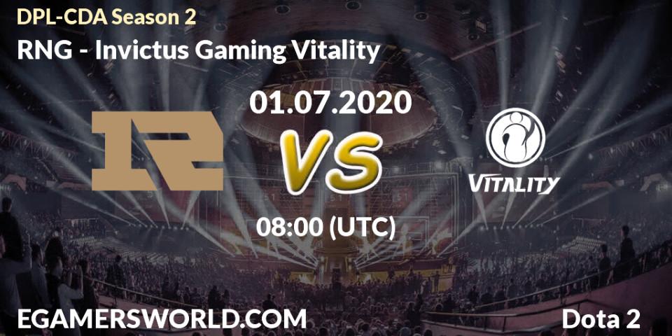 RNG vs Invictus Gaming Vitality: Betting TIp, Match Prediction. 01.07.20. Dota 2, DPL-CDA Professional League Season 2