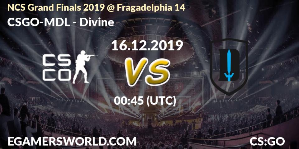 CSGO-MDL vs Divine: Betting TIp, Match Prediction. 16.12.19. CS2 (CS:GO), NCS Grand Finals 2019 @ Fragadelphia 14