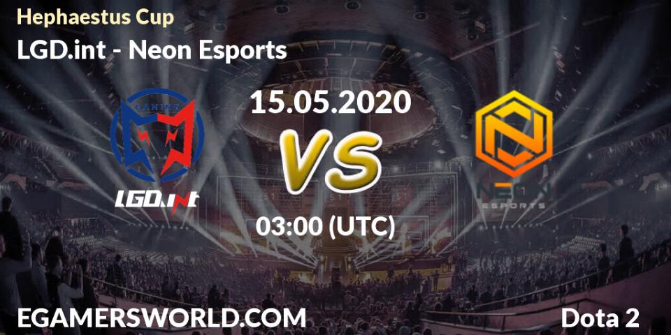 LGD.int vs Neon Esports: Betting TIp, Match Prediction. 16.05.2020 at 03:00. Dota 2, Hephaestus Cup