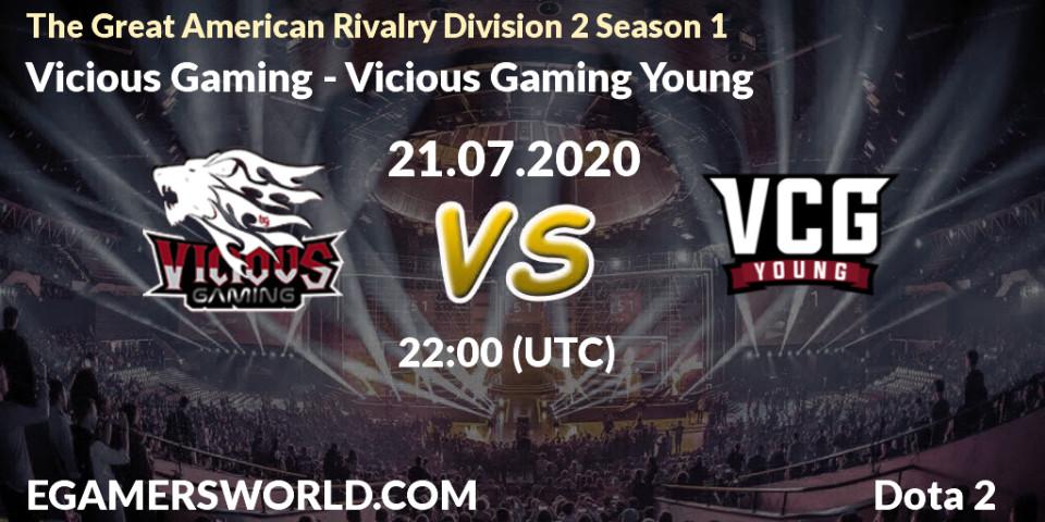 Vicious Gaming vs Vicious Gaming Young: Betting TIp, Match Prediction. 21.07.2020 at 22:22. Dota 2, The Great American Rivalry Division 2 Season 1