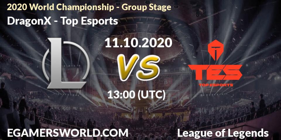DRX vs Top Esports: Betting TIp, Match Prediction. 11.10.2020 at 13:00. LoL, 2020 World Championship - Group Stage