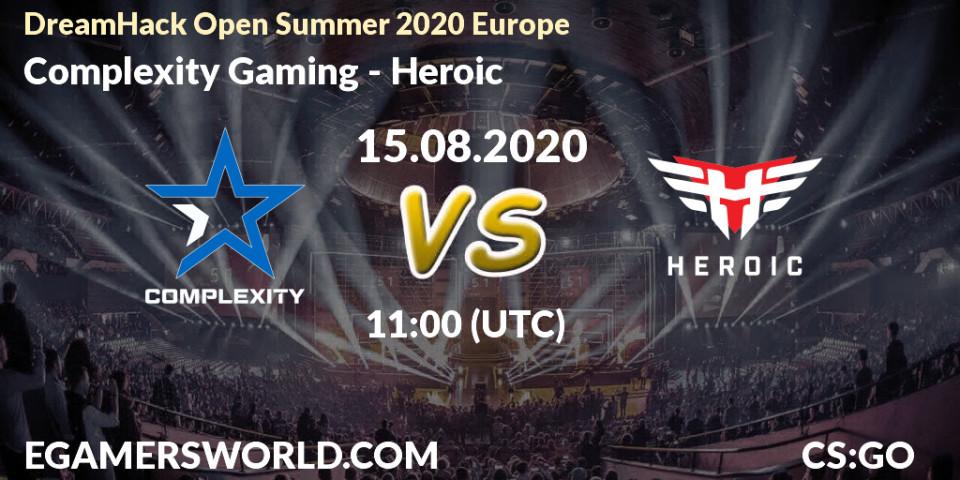 Complexity Gaming vs Heroic: Betting TIp, Match Prediction. 15.08.20. CS2 (CS:GO), DreamHack Open Summer 2020 Europe