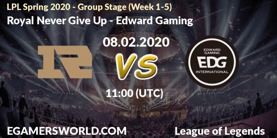 Royal Never Give Up vs Edward Gaming: Betting TIp, Match Prediction. 29.03.20. LoL, LPL Spring 2020 - Group Stage (Week 1-4)