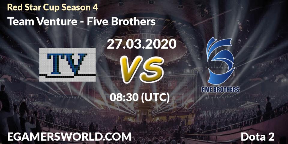 Team Venture vs Five Brothers: Betting TIp, Match Prediction. 27.03.20. Dota 2, Red Star Cup Season 4