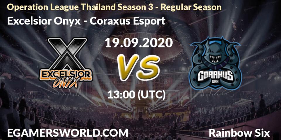 Excelsior Onyx vs Coraxus Esport: Betting TIp, Match Prediction. 19.09.2020 at 13:00. Rainbow Six, Operation League Thailand Season 3 - Regular Season