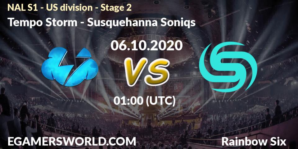 Tempo Storm vs Susquehanna Soniqs: Betting TIp, Match Prediction. 06.10.20. Rainbow Six, NAL S1 - US division - Stage 2