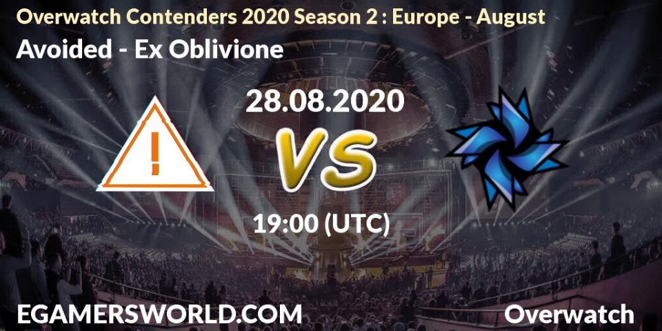 Avoided vs Ex Oblivione: Betting TIp, Match Prediction. 28.08.2020 at 19:00. Overwatch, Overwatch Contenders 2020 Season 2: Europe - August